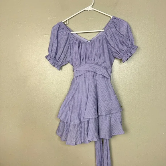Katie J NYC Girls DelilahShort Sleeve Fit & Flare Purple Dress size M (10)